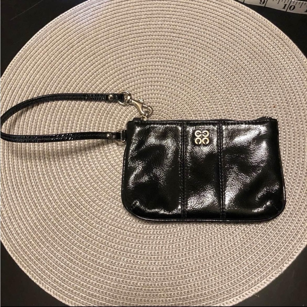 Coach Black Wristlet with Silver Accent
